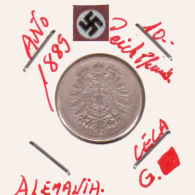 GERMANI  DEUTSCHES REICH  10 Pfennig  Imperio Año 1889-G - 10 Pfennig