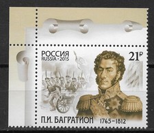 Russia 2015, General P.Bagration, Napoleonic Invasion, Patriotic War Of 1812, Scott # 7645, VF MNH** (O-1) - Ongebruikt