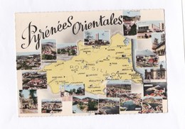66 Pyrénées Orientales Roussillon Carte Du Département Multi Vues  N°76  BE - Roussillon