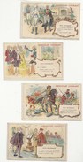 CHROMOS CHOCOLAT LOMBART - LOT DE 4 - LES MOTS HISTORIQUES- GENERAL DAUMESNIL, ATTILA, GALILÉE, LAFAYETTE - Lombart