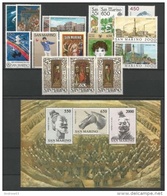 SAN MARINO - 1986 - Annata Completa - 16 Valori + 1 BF - Year Complete ** MNH/VF - Full Years