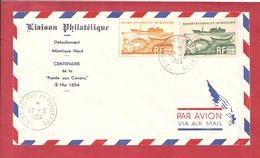 Y&T N°338+340  LETTRE PHILATÉLIQUE 1954 - Storia Postale