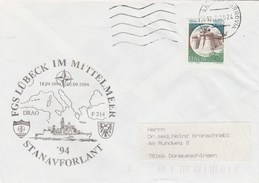 1994 Ancona ITALY NATO SHIP COVER German NAVY In MEDITERRANEAN Ship Lubeck ,stamps - OTAN