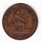 ESPAGNE KM 663 10ct 1870.   (DP67) - Münzen Der Provinzen