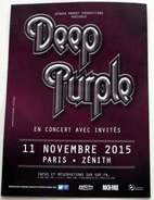 Flyer DEEP PURPLE Concert PARIS 13/11/2015 * Not A Ticket - Objets Dérivés