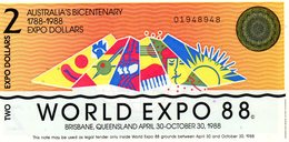 2 Dollars - World Expo 88 - Specimen