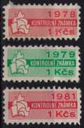 Kontrolní Znamka 1978  Controll / Member Stamp - 1978 1979 1981 Czechoslovakia Label Cinderella Vignette FLAG BOKK FLAME - Dienstzegels