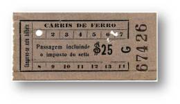 Carris De Ferro - $25 - Inspector's Chopping 25 - Tramway Ticket - Serie G - Lisboa Portugal - Europe