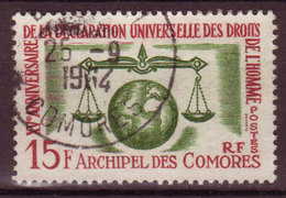 COMORES - 1963 - YT N° 28 - Oblitéré - Droit De L'homme - Beau Cachet - Used Stamps