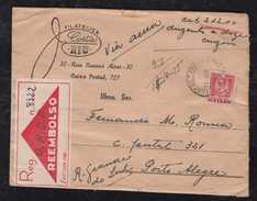 Brazil Brasil 1955 Airmail Cover 10 000R Single Use On REEMBOLSO RIO To PORTO ALEGRE - Covers & Documents