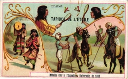 1 Trade Card Chromo  POLO On Horse Badminton  Pub Tapioca  C1899 THIBET - Paracadutismo