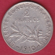 France 2 Francs Argent Semeuse 1910 - Autres & Non Classés