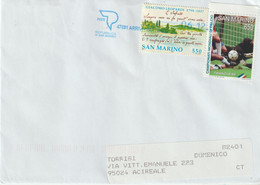 16-San Marino-Storia Postale-2001-Leopardi + Calcio Francia '98 - Briefe U. Dokumente