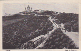 Torino - Colle Di Superga (Train à Crémaillière) - Circulé Sans Date, Sous Enveloppe - Transports