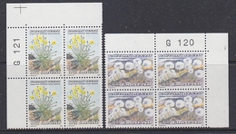 Greenland 1989 Flowers 2v  Bl Of 4 (corner, Issue Number) ** Mnh (35134D) - Neufs