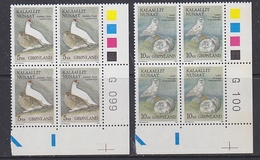 Greenland 1987 Birds  2v  Bl Of 4 (corner, Issue Number, Traffic Lights) ** Mnh (35134F) - Neufs