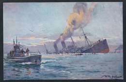 A1774 - Alte Künstlerkarte - Gemälde - Willy Stöwer - U Boot Spende 1917 - N. Gel TOP - Stoewer, Willy
