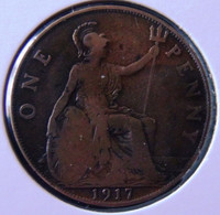 Great Britain - 1917 - 1 Penny - KM 134 - F - Look Scans - D. 1 Penny