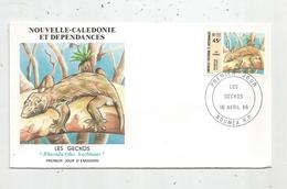 Timbre  ,  FDC , Nouvelle Calédonie Et Dépendances , Nouméa 1986 , Les GECKOS - FDC