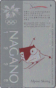 TC ARGENT JAPON / 271-03298 - HIBOU Jeux Olympiques NAGANO SKI ALPIN - OWL OLYMPIC GAMES JAPAN SILVER Free Pc - 3940 - Giochi Olimpici