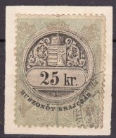 Austria Very Rare Revenue Stamp 25Kr. With Rosette, Originated From Area Near Bosnia, So Called "Vojna Krajina" Issue - Revenue Stamps
