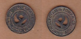 AC -  VIRGINIA ELECTRIC AND POWER CO PORTSMOUT DIV ONE FARE TOKEN - JETON - Notgeld