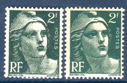 2 Timbres 2 F Vert Gandon Neuf Avec Trace De Charnière Dont 1 Avec Variété: Fond Ligné à Coté Du Normal - Neufs