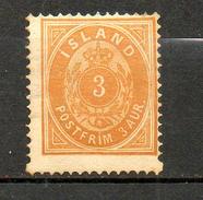 ISLANDE - 1882  (**) Y&T N° 12    P14x13,5  Type I - Nuovi