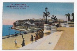 MONTE CARLO - N° 1229 - LES TERRASSES DU CASINO AVEC PERSONNAGES - CPA NON VOYAGEE - Terraces