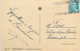 PIE-17-F.804 : CARTE POSTALE CONCARNEAU. SARDINES. CACHET PARIS-GARE MONTPARNASSE - Lettres & Documents