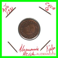 GERMANY  -   MONEDA  DE  1- REICHSPFENNIG  AÑO 1931.G  Bronze - 1 Rentenpfennig & 1 Reichspfennig