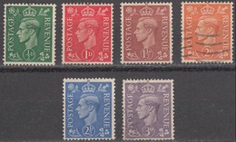 Great Britain 1941-42 Cancelled, Sc# 258-263, SG 485-490 - Used Stamps