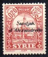 Syrie ; Sandjak D'Alexandrette ;Mth; 1938; N° Y: 2 ; Neuf  ; " Alep " ;cote Y : 1.30 E. - Andere & Zonder Classificatie