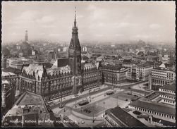 D-20095 Hamburg - Rathaus Und Michel Vom Petriturm (echtes Photo) - Busse - Tram - Mitte