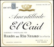 989 - Argentine - Amontillado El Caid - Baron De Rio Negro - Industria Argentina - Allen Rio Negro - Witte Wijn