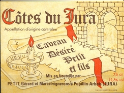 479 - France - Côtes Du Jura - Caveau Désiré Petit Et Fils - Petit Gérard Et Marcel Vignerons à Pupillin Arbois Jura - Blancs