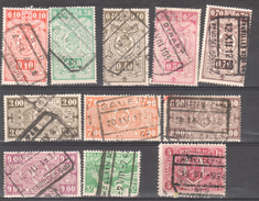 Belgium Railway/Trains/Railways/Eisenbahnmarken. Lot Of 11 Old Used Railway Stamps. Nice Cancelations. No.4 - Andere & Zonder Classificatie