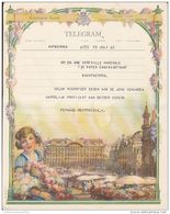 4746FM- BRUXELLES MARKET SQUARE, WOMAN WITH ROSES ILLUSTRATION, TELEGRAMME, 1948, BELGIUM - Timbres Télégraphes [TG]