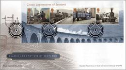 GROSSBRITANNIEN GRANDE BRETAGNE GB 2012 TRAINS OF SCOTLAND M/S FDC SG MS3283 SC SH3007 MI BLOCK74-3221-24 YV C3758 - 2011-2020 Decimal Issues