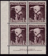 Australia 1948 Hereford Bull SG 223 Mint Never Hinged Imprint Block - Nuovi