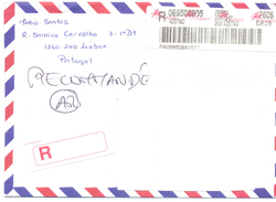 2000. Portugal, The Letter Sent By Registered  Air-mail Post To Moldova - Storia Postale