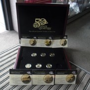 COFFRET De 6 Quarters Dollars USA  Dorés OR FIN De 1999 Et 2000 Série Dollar Commemoratif Et Certificats - Colecciones