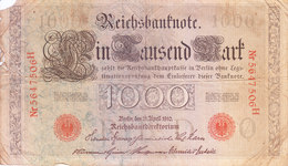 REICH GERMANY / NAZI GERMANY - BANK NOTE - 1910 - 1000 MARK - 1000 Mark