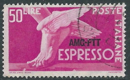 1952 TRIESTE A ESPRESSO USATO DEMOCRATICA 50 LIRE - L27 - Express Mail