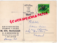 ALLEMAGNE- MUNCHEN- N.CH.SCHMIDT- BRIEFMARKEN STAMPS-SELOS- HUMBOLDTSTRASSE 20- 1965 - 1950 - ...