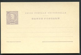 HORTA Postal Card #8  20 Reis Mint Xf 1897 - Horta