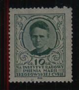 POLAND 10GR MARIE SKLODOWSKA CURIE RADIOLOGY INSTITUTE FUNDRAISING LABEL NG CHEMISTRY NOBEL PRIZE WINNER - Viñetas