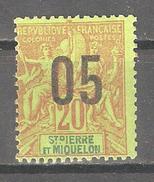 St Pierre & Miquelon 1912, Surcharged, Scott # 113, VF Mint Hinged*OG - Unused Stamps