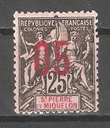 St Pierre & Miquelon 1912, Surcharged, Scott # 114,VF Mint Hinged*OG - Unused Stamps