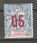 St Pierre & Miquelon 1912, Surcharged, Scott # 112, VF USED (0) (P-5) - Used Stamps